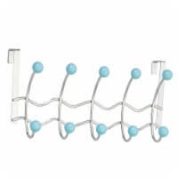 Elegant Home Fashions Bathroom Over The Door Hanger 5 Hooks Chrome Teal OTD-3807