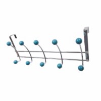 Elegant Home Fashions Over the Door 10 Hooks Hangers Chrome Blue OTD-3815
