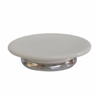 Elegant Home Fashions Bathroom Soap Dish Ceramic Ceasar Ivory/Silver AC12202