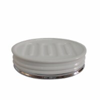 Elegant Home Fashions Bathroom Soap Dish Metal White Ivory Glenda AC13102