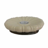Elegant Home Fashions Bathroom Soap Dish Jemma Ivory & Silver Gem AC13202