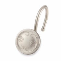 Elegant Home Fashions Bathroom Shower Curtain Hooks Set of 12 Nickel HK40107