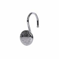 Elegant Home Fashions Bathroom Shower Curtain Hooks Set of 12 Chrome HK40109