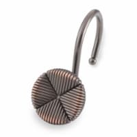 Elegant Home Fashions Bathroom Shower Curtain Hooks Set of 12 Bronze HK40117