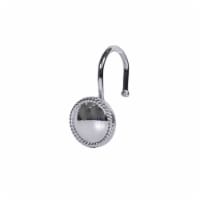 Elegant Home Fashions Bathroom Shower Curtain Hooks Set 12 Rope Chrome HK40121