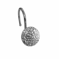 Elegant Home Fashions Bathroom Shower Curtain Hooks Set 12 Hammer Chrome HK40130