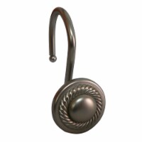Elegant Home Fashions Bathroom Shower Curtain Hooks Set 12 Rope Nickel HK40137