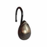 Elegant Home Fashions Bathroom Shower Curtain Hooks Set Tear Drop Bonze HK40147