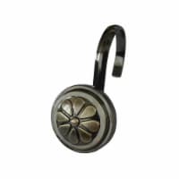Elegant Home Fashions Bathroom Shower Curtain Hooks Wagon Wheel Bronze HK40160