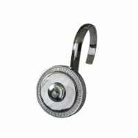 Elegant Home Fashions Bathroom Shower Curtain Hooks Set Shield Chrome HK40161