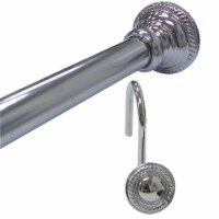 Elegant Home Fashions Bathroom Shower Curtain Pole Finial Rod Chrome DMR18 9187