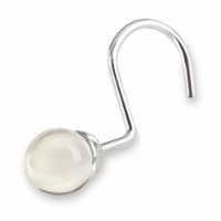 Elegant Home Fashions Globe Shower Curtain Hook Chrome Acrylic Cream 1251