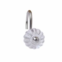 Elegant Home Fashions Globe Shower Curtain Hook Chrome Floral Design Grey 1252