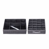 Elegant Home Fashions Drawer Organizers Set Of 2 Soft Storage Dark Grey YN95096