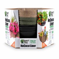 Smart Pot 5035683 16 in. Nococo Liner Hanging Basket, Black, Natural & Green
