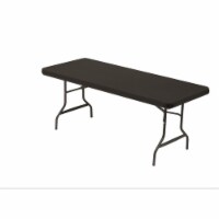 Iceberg 16621 6 ft. Stretch Fabric Table Top Cap Cover, Black