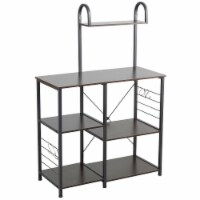 Somdot Baker's Rack 35.4 Inches Utility Double 3 Tier Microwave Stand, Black