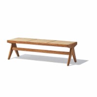 Célia Bench - Walnut & Natural Rattan