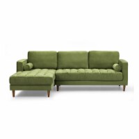 Bente Tufted Velvet Sectional Sofa - Green Left Sectional