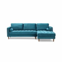 Bente Tufted Velvet Sectional Sofa - Light Blue Right Sectional