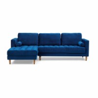 Bente Tufted Velvet Sectional Sofa - Blue Left Sectional