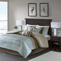 Madison Park Amherst 7 Piece Comforter Set - Queen - Blue