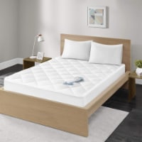 Madison Park - Quiet Nights Waterproof 300 Thread Count Cotton Mattress Pad - Twin - White