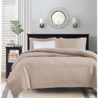 Madison Park Reversible Coverlet Set - Khaki