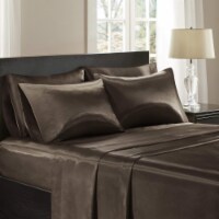 6-PC Satin Silk Sheets, Full, Chocolate