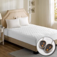 Beautyrest Down 200-Thread Count Cotton Blend Heated Mattress Pad, King, White