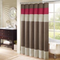 Madison Park MP70-221 Monroe Shower Curtain, 72 x 72 , Red