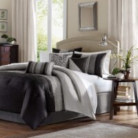 Madison Park Amherst 7 Piece Comforter Set - King - Black