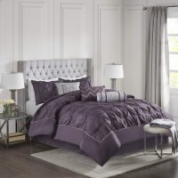 Madison Park Laurel Comforter Set, King, Plum