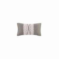 N Natori Cherry Blossom Oblong Pillow 12 by 22-Inch, Grey