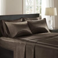 6-PC Satin Silk Sheets - California King, Chocolate