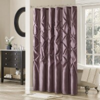 Madison Park Laurel Satin Polyester Shower Curtain, Plum
