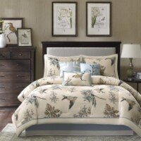 Madison Park Textiles Quincy 7 Piece Comforter Set, California King, Khaki