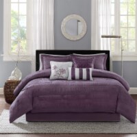 Madison Park Hampton 7 Piece Comforter Set, Plum - Queen
