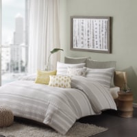INK+IVY Lakeside Full/Queen Size 3 Pieces Bedding Sets – 100% Cotton Yarn Dye Seersucker