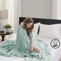 Madison Park Liquid Cotton Blanket - Seafoam