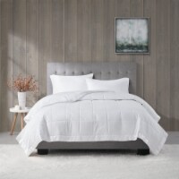 Madison Park Windom Microfiber Down Alternative Stain Resistant Blanket, Full/Queen, White
