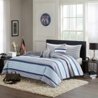Intelligent Design Paul 5 Piece Coverlet Set, Blue, Full/Queen