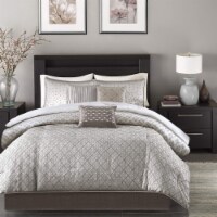 Madison Park MP10-1735 Biloxi Comforter Set Queen Silver,Queen
