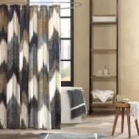 INK+IVY II70-541 Alpine Cotton Printed Shower Curtain 72x72 Navy,72x72