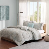 Madison Park MPP10-002 pure Ronan Cotton Comforter Set King/Cal King Blue,King/Cal King