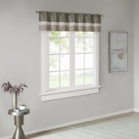 Madison Park Amherst Polyoni Pin Tuck Window Valance, 50 x 18 , Natural