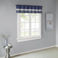 Madison Park - Amherst Polyoni Pintuck Window Valance - Navy - 50(W) x 18(L) - Single Unit