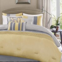 Madison Park Amherst 7 Piece Comforter Set - Cal King - Yellow