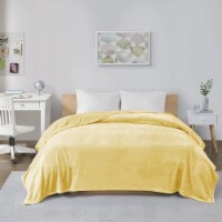 Intelligent Design Microlight Plush Oversized Blanket, King, Yellow