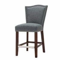 Madison Park Nate Collection Counter Stool Grey with Nail Head Accent
